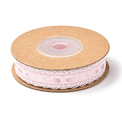 Pink Лента из полиэстера с отделкой по краю цветка, капля, для упаковки подарков украшение вечеринки, розовые, 5/8 дюйм (15 мм), около 5.4 ярдов (5 м) / рулон