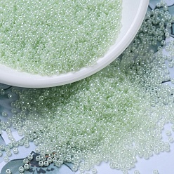 (RR371) Бледно-мох-зеленый Блеск Миюки круглые бусины рокайль, японский бисер, 11/0, (rr 371) блеск бледно-зеленого мха, 2x1.3 мм, Отверстие : 0.8 мм , около 5500 шт / 50 г