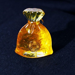 Цитрин Статуэтки из смолы для кошелька, с натуральной цитриновой крошкой внутри статуэток для украшения домашнего офиса, 43x30x52 мм