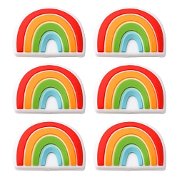 Красный 6экологически чистые силиконовые шарики для пищевых продуктов, в форме радуги, красные, 18x25x9 мм, отверстие : 2 мм