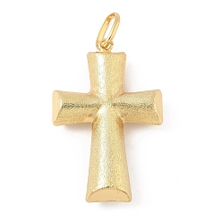 Настоящее золото 18K Крест латунный большой подвесной, стойки покрытие, долговечный, без кадмия и без свинца, с целью перехода в кольце, реальный 18 k позолоченный, 56x36x13.5 мм, отверстие : 12x8.5 мм