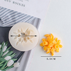 Белый Силиконовые формы для свечей в форме цветка, формы для литья смолы, для изготовления ароматических свечей, белые, 7 см