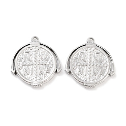 Нержавеющая Сталь Цвет Не тускнеющие 304 подвески из нержавеющей стали, Плоский круглый шарм со словом icxc nika, цвет нержавеющей стали, 19x19x2 мм, отверстие : 1.5 мм