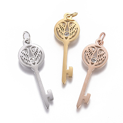 (52) Непрозрачная лаванда 316 хирургические подвески из нержавеющей стали, с микропаве и фианитом, долговечный, отмычка с крылом, прозрачные, разноцветные, 29x10x1.5 мм, отверстие: 3 мм