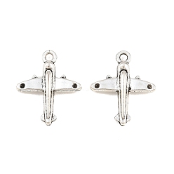 Antique Silver Tibetan Style Alloy Pendants, Airplane Charms, Antique Silver, 20x17x4.5mm, Hole: 1.7mm