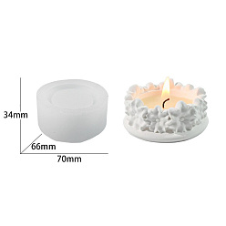 Белый Силиконовые формы для свечей своими руками из пищевого силикона с пятью лепестками цветов, для изготовления свечей, белые, 70x66x34 мм