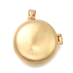 Настоящее золото 18K Латунные плоские круглые подвески-медальоны, без кадмия и без свинца, долговечный, стойки покрытие, реальный 18 k позолоченный, 24.5x24x9 мм, отверстие : 3.5x4 мм, внутренний диаметр: 16 мм