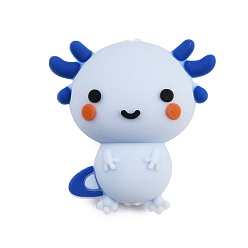 Светлый Стально-синий Силиконовые бусины, фокусные бусы, динозавр, светло-стальной синий, 25.5x24.5x14.5 мм, отверстие : 2 мм