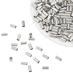 Platinum Column Brass Beads, Large Hole Beads, Platinum, 10x5mm, Hole: 4.5mm, 150pcs/box