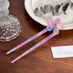 Фиолетовый Вилки для волос из ацетата целлюлозы, аксессуары для волос со стразами для женщин и девочек, цветок, фиолетовые, 150 мм