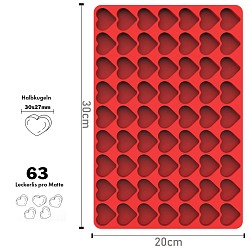 Сердце Силиконовые формы для расплава воска, для изготовления поделок из сургучной печати своими руками, огнеупорный кирпич, Сердце Pattern, 300x200 мм