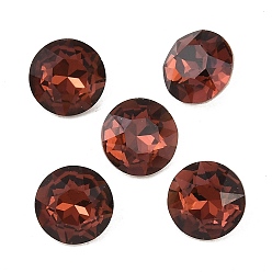 Бургундия Заостренные задние и задние боковые кабошоны из стразного стекла, класс А, граненые, плоско-круглые, Бургундия, 10x5 мм