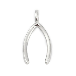 Платина Латунные подвески, подвески с буквой v, без кадмия и без свинца, долговечный, стойки покрытие, платина, 16.5x8.5x4 мм, отверстие : 2.5x2 мм