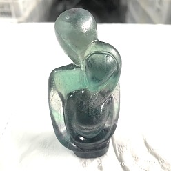 Флюорит Резные фигурки исцеляющей пары из натурального флюорита, Украшения из камня с энергией Рейки, 40x30x80 мм