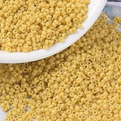 (RR4452) Дуракоат Окрашенный Непрозрачный Банановый Миюки круглые бусины рокайль, японский бисер, (rr 4452) непрозрачный банан, окрашенный в дюракоат, 15/0, 1.5 мм, Отверстие : 0.7 мм , около 27777 шт / 50 г