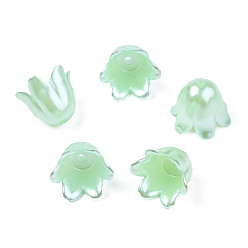 Светло-зеленый Аэрозольная краска абс пластик имитация жемчуга бусины, цветок, светло-зеленый, 10x11x8.5 мм, отверстие : 1.4 мм
