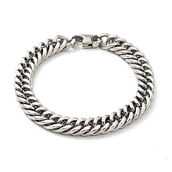 Stainless Steel Color Non-Tarnish 201 Stainless Steel Cuban Link Chains Bracelet for Men Women, Stainless Steel Color, 7-7/8 inch(19.9cm)