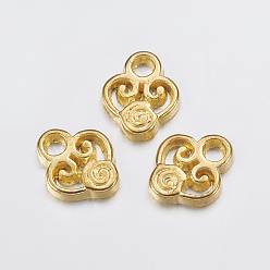 Oro Charms de aleación, corazón, dorado, sin plomo, cadmio, níquel, 10x8x2 mm, agujero: 1.5 mm
