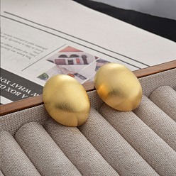 Настоящее золото 22K Латунные серьги-гвоздики для женщин, овальные, реальный 22 k позолоченный, 26.5x21.5 мм