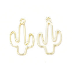 Light Gold Подвески с открытой задней панелью из сплава с покрытием кактус, для diy уф смолы, эпоксидная смола, Прессованные цветочные украшения, без кадмия, без никеля и без свинца, золотой свет, 25x16x1.5 мм, отверстие : 1.8 мм