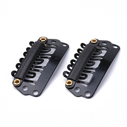 Черный Спрей окрашены железа клипы оснастки волос, чёрные, 28x13.5 мм