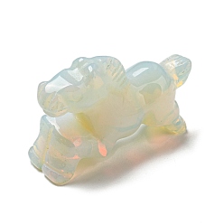 Опал Резные фигурки лошадей из опалита, для домашнего офиса настольный орнамент фэн-шуй, 33~34.5x17x50~54 мм