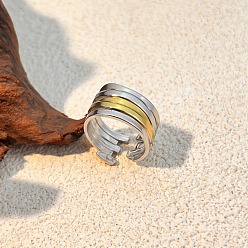 Платиновый & Золотой 304 из нержавеющей стали манжеты кольца, платиной и золотом, 12 мм