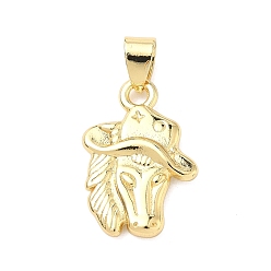 Настоящее золото 18K Латунные подвески, лошади прелести, долговечный, без кадмия и без свинца, реальный 18 k позолоченный, 21x15x3 мм, отверстие : 5x4 мм