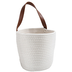 Белый Плетеные хлопковые корзины для хранения, с ручками, многофункциональная настенная корзина для хранения, белые, 310 мм, Сумка: 180x250x120 мм