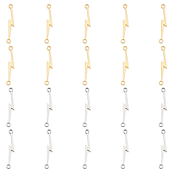 Золотой & Цвет Нержавеющей Стали 20 шт. 2 цвета подвески-соединители из нержавеющей стали, молниеносные звенья, золотые и нержавеющая сталь цвет, 18.5x3x1 мм, отверстие : 1 мм, 10 шт / цвет