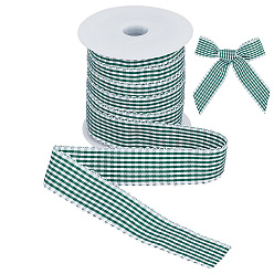 Verde 25 yardas de cintas de poliéster, cinta de tartán, accesorios de vestuario, verde, 1-1/8 pulgada (27 mm)