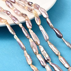 чертополох Натуральный жемчуг в стиле барокко кеши, культивированный пресноводный жемчуг, придерживаться, чертополох, 18~25x7~8x4~6 мм, отверстие : 0.5 мм, около 16~17 шт / нитка, 15.12~15.51'' (38.4~39.4 см)