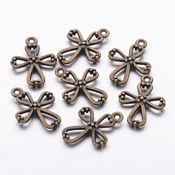 Античная Бронза Сплавочные подвески тибетского стиля, без свинца и без кадмия, античная бронза, 22.5x17x2 мм, отверстие : 2 мм