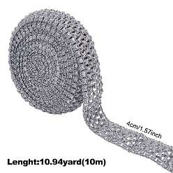 Gray Polyester Ribbons, Elastic Crochet Headband, for Baby Headbands, Gray, 40x1.5mm