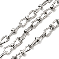 Нержавеющая Сталь Цвет Звено цепи из нержавеющей стали, пайки, с катушкой, бесконечность, цвет нержавеющей стали, 19x6x4.5 мм