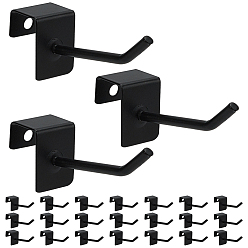 Черный 30шт. железные полки крючок вешалка, чёрные, 77x21.5x28 мм, отверстие : 5 мм