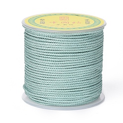 Средний Аквамарин Плетеный шнур из полиэстера для изготовления ювелирных изделий, средний аквамарин, 1.7 мм, около 27.34 ярдов (25 м) / рулон