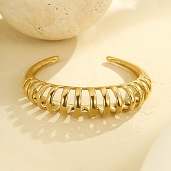 Золотой 304 женские браслеты-манжеты из нержавеющей стали, золотые, 5/8 дюйм (1.55 см), внутренний диаметр: 1-7/8x2-3/8 дюйм (4.9x6.05 см)