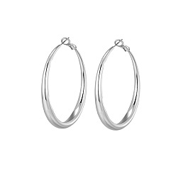 Платина Латунные кольца серьги обруча, платина, 60 мм