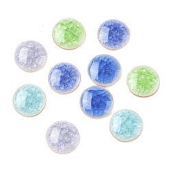 Couleur Mélangete Cabochons de porcelaine manuels, plat rond, couleur mixte, 15.5x3.5~4.5mm