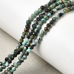 Африканский Бирюза(яшма) Бусы натуральная африканская бирюза (яшма), граненые, круглые, 2.5 мм, отверстие : 0.6 мм, около 89 шт / нитка, 7.87'' (20 см)