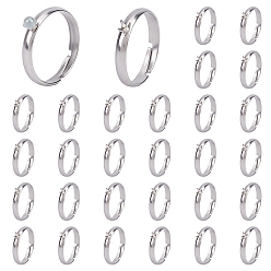 Нержавеющая Сталь Цвет 30шт. 304 компоненты кольца манжеты из нержавеющей стали, 4 настройки кольца зубца когтя, цвет нержавеющей стали, лоток : 3x3 мм, 3 мм, внутренний диаметр: 17 мм