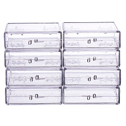 Clear Transparent Plastic Bead Containers, Cuboid, Clear, 6.3x5.9x1.8cm, 8pcs/set