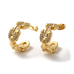 Настоящее золото 18K Серьги-гвоздики в виде крыльев с кубическим цирконием, стеллаж для латунных украшений для женщин, без свинца и без кадмия, долговечный, реальный 18 k позолоченный, 19x8 мм