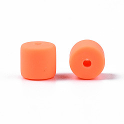 Coral Handmade Polymer Clay Bead Strands, Column, Coral, 6.5x6mm, Hole: 1.2mm, about 61pcs/strand, 15.75 inch(40cm)