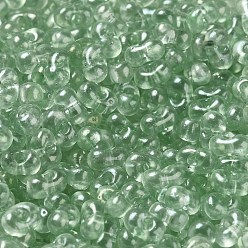 Dark Sea Green Baking Glass Seed Beads, Peanut, Dark Sea Green, 5.5~6x3~3.5x3mm, Hole: 1~1.2mm