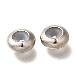 Платина Стойки обшивки латунные бусины, без кадмия и без свинца, долговечный, плоско-круглые, платина, 9.5x4 мм, отверстие : 2 мм