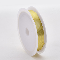 Golden Round Copper Jewelry Wire, Long-Lasting Plated, Golden, 28 Gauge, 0.3mm, about 51.18 Feet(15.6m)/roll