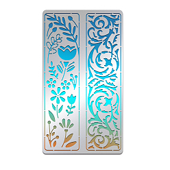 Цветок Трафареты для штампов из нержавеющей стали, для diy scrapbooking / фотоальбом, декоративная тисняющая бумажная карточка, матовый цвет нержавеющей стали, цветочным узором, цветочным узором, 177x101 мм