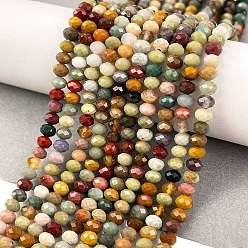 Alashan Agate Бусы из натурального алашанского агата, граненые, рондель, 4~4.5x3 мм, отверстие : 0.7 мм, около 120 шт / нитка, 15.55 дюйм (39.5 см)